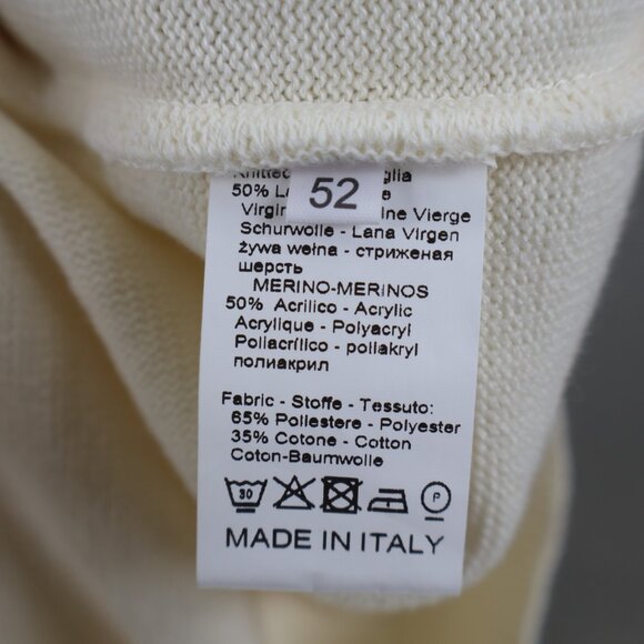 Impulso Sweater Sz 52 L Off White 1/4 Zip Merino Wool Blend Pullover Italy Yacht - Picture 4 of 7